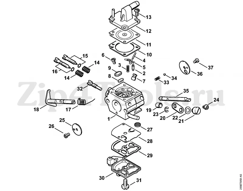 7. Карбюратор C1Q-S35. Деталировка бензокосы (триммера) STIHL (Штиль ...