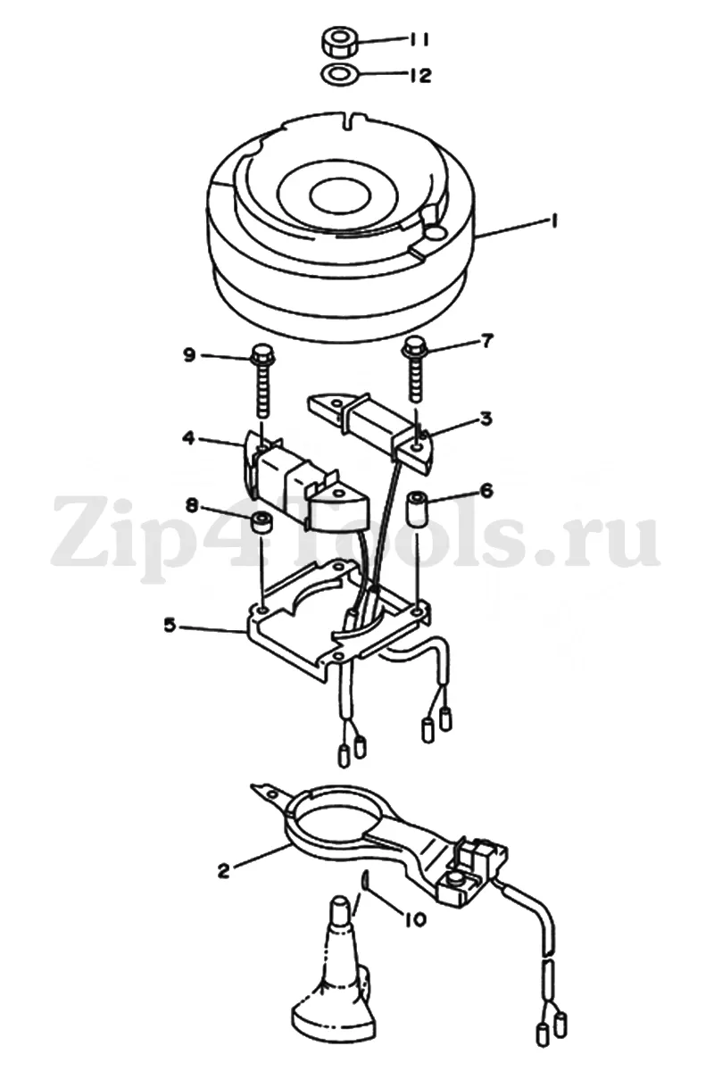 Катушка зажигания для лодочного мотора Yamaha 9.9/15 л.с. (63V-85520-00)  для 2-х тактного лодочного мотора YAMAHA (Ямаха) 15 л.с. (арт. 869-8938) -  купить в Москве по ценe 1 430 рублей с доставкой