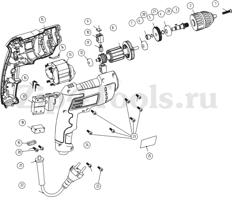 Кнопка для дрели Wintech WID, Темп ДЭУ