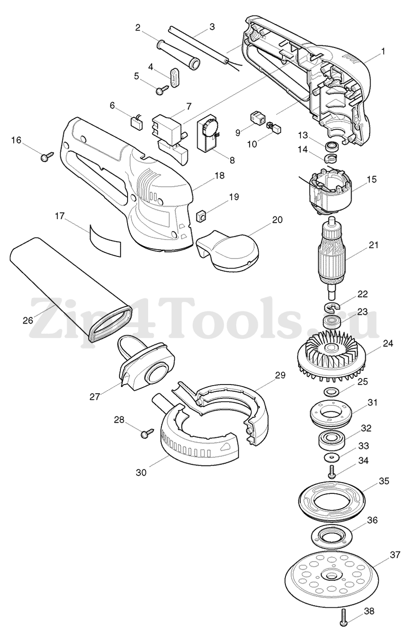 Диск опорный 123мм для плоскошлифовальной машины MAKITA (Макита) BO5021  (арт. 743081-8) - купить в Москве по ценe 1 690 рублей с доставкой