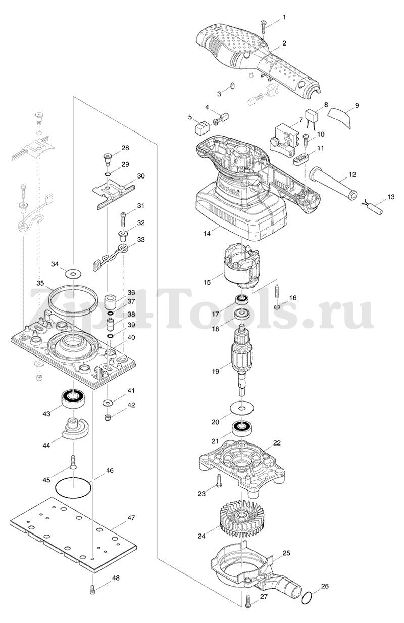 Держатель пружины зажима для шлифовальной машины MAKITA (Макита) BO3710  (арт. 310300-3) - купить в Москве по ценe 77 рублей с доставкой