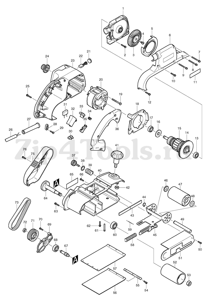 Графитовая подошва для ленточной шлифовальной машины MAKITA (Макита) MT940  (арт. 424057-1) - купить в Москве по ценe 169 рублей с доставкой