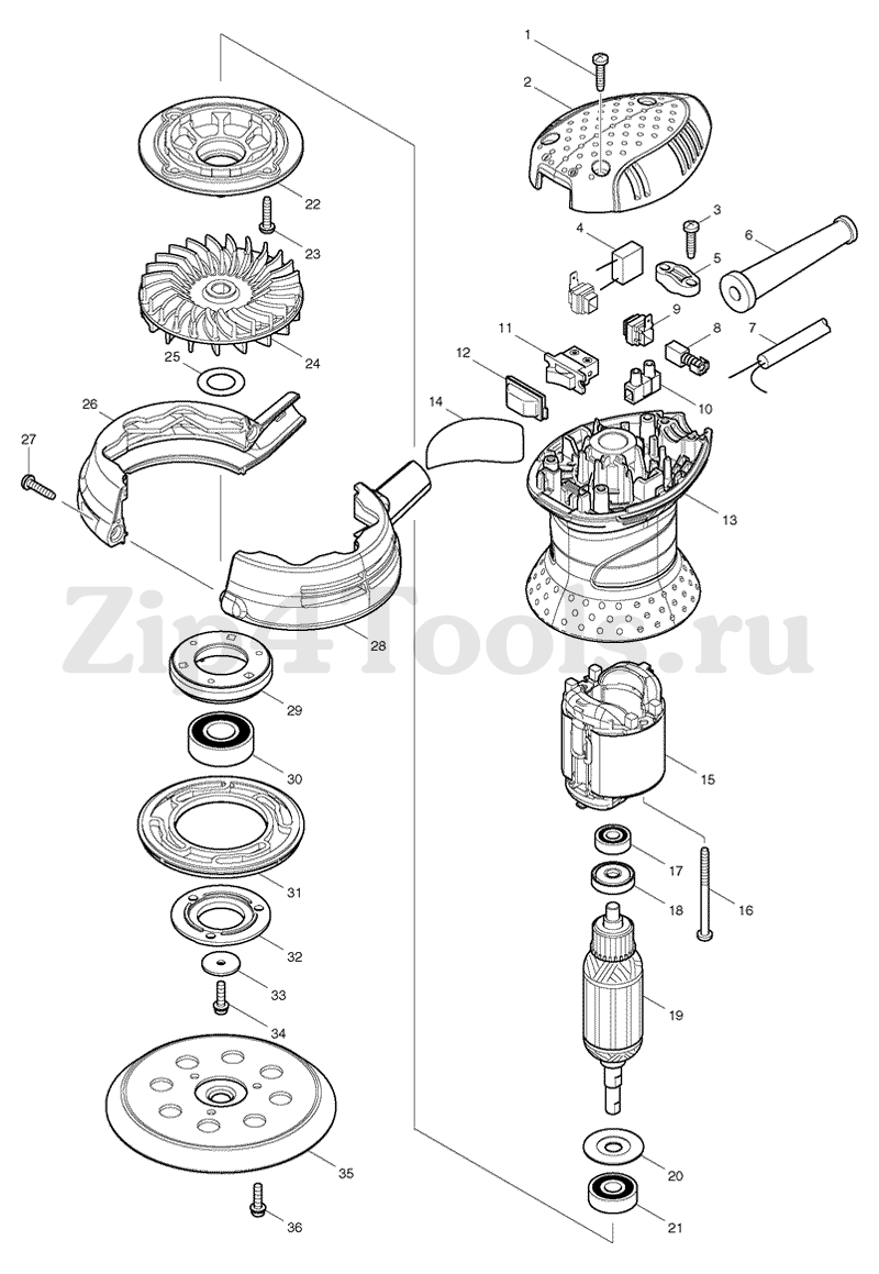 Изоляционная шайба ротора для шлифовальной машины MAKITA (Макита) BO5030  (арт. 681652-2) - купить в Москве по ценe 55 рублей с доставкой