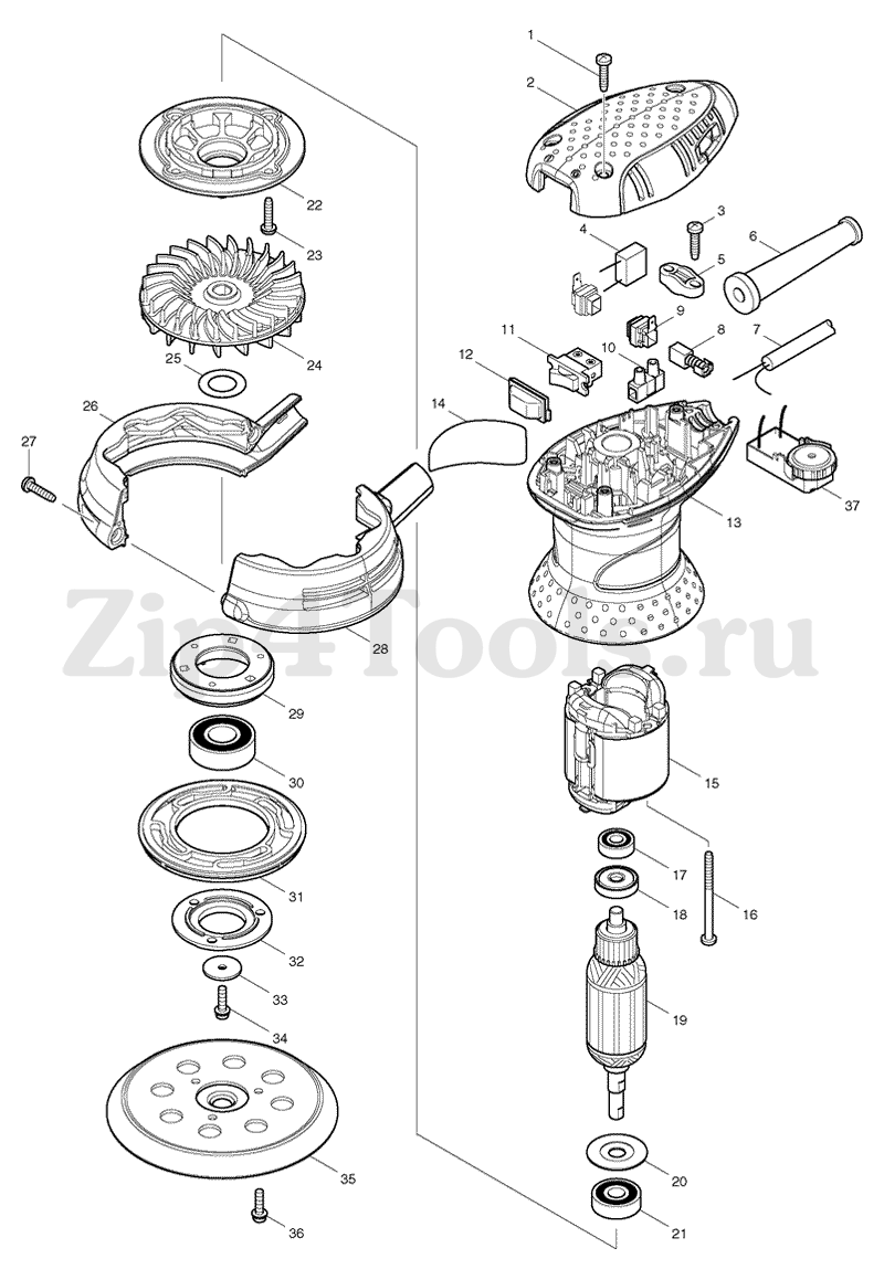 Диск опорный 123мм для шлифовальной машины MAKITA (Макита) BO5031 (арт.  743081-8) - купить в Москве по ценe 1 690 рублей с доставкой