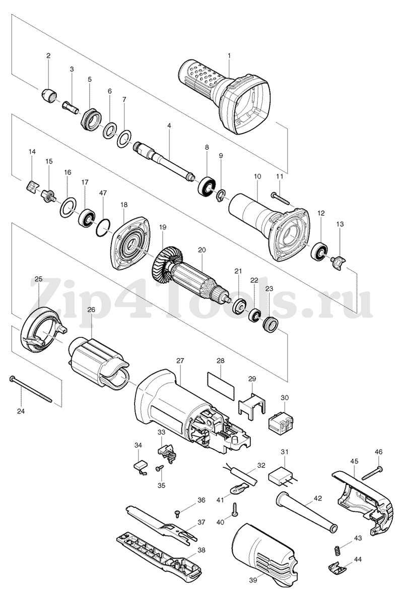 Шпиндель для шлифовальной машины MAKITA (Макита) GD0600 (арт. 324638-0) -  купить в Москве по ценe 820 рублей с доставкой