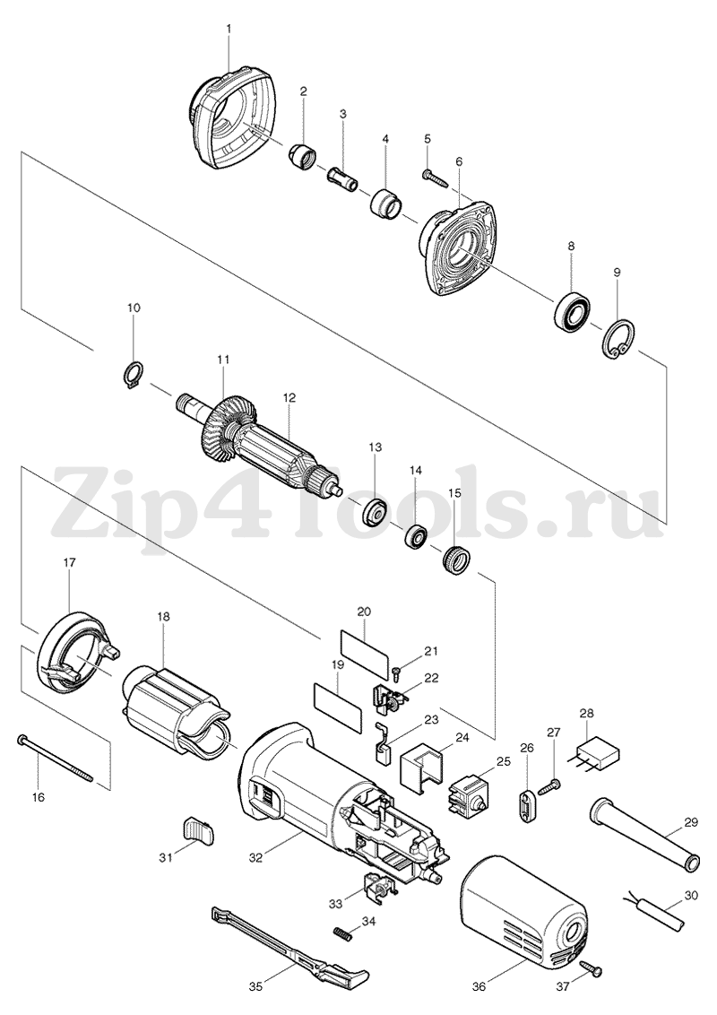 Корпус двигателя для шлифовальной машины MAKITA (Макита) GD0602 (арт.  418725-6) - купить в Москве по ценe 920 рублей с доставкой