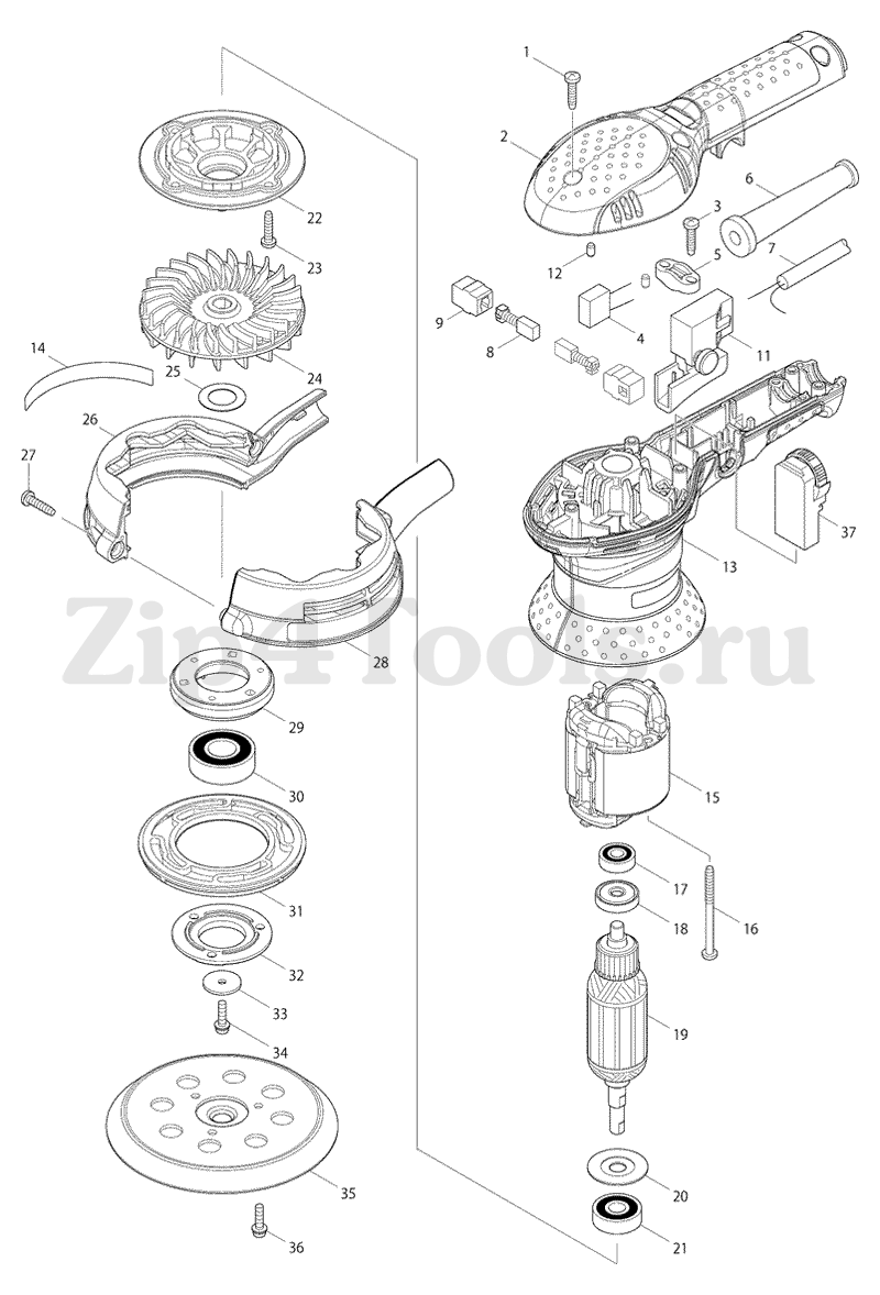 Запчасти для шлифовальной машины MAKITA (Макита) BO5041 - купить в Москве  по ценам интернет-магазина с доставкой