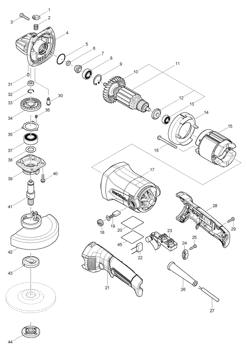 Запчасти для шлифовальной машины MAKTEC (Maktec by Makita, Мактек) MT904 -  купить в Москве по ценам интернет-магазина с доставкой