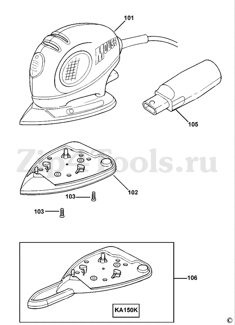 Адаптер вакуумный для шлифовальной машины BLACK & DECKER (B&D,  Black+Decker, Блэк Деккер) KA150K TYPE 1 - EU (арт. 368608) - купить в  Москве по ценe 214 рублей с доставкой