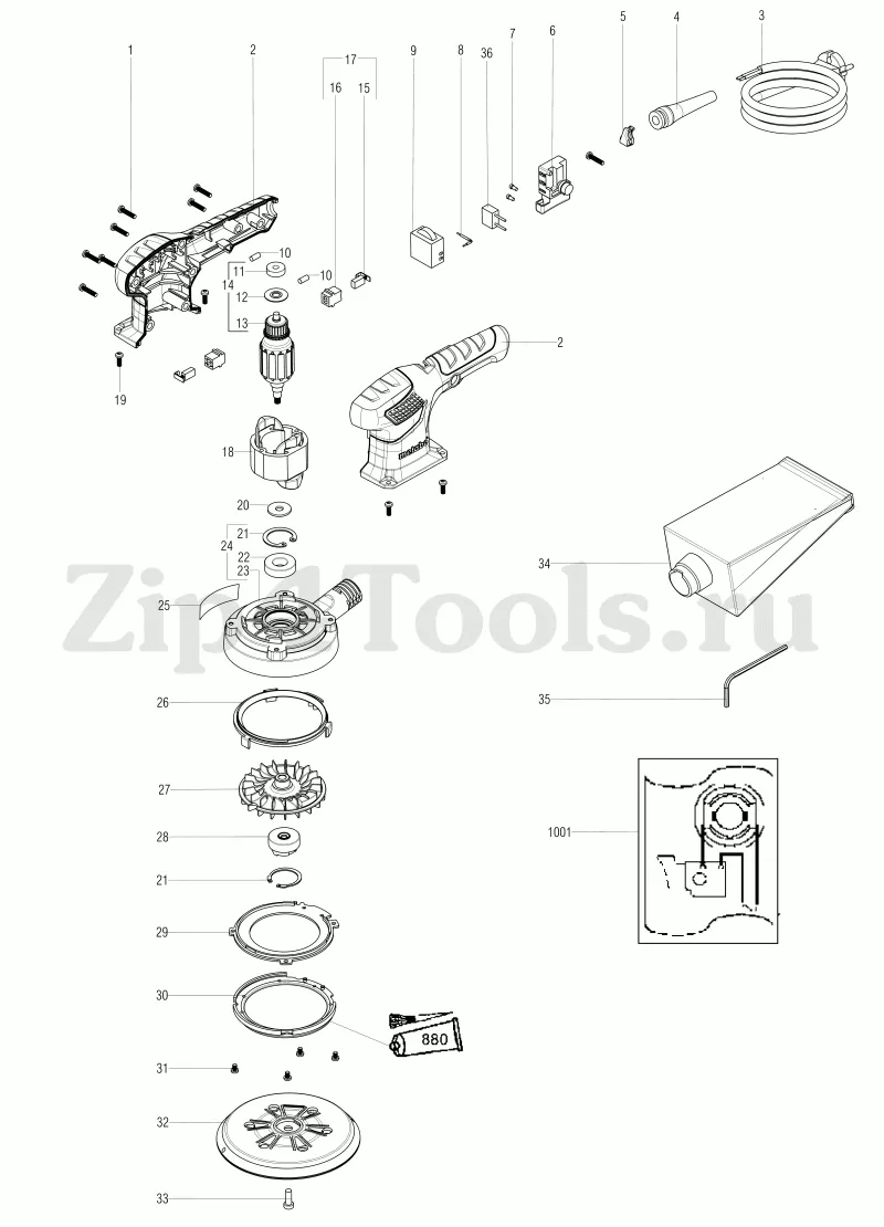 Запчасти для эксцентриковой шлифовальной машины METABO (Метабо) SXE 3150  (00444000) - купить в Москве по ценам интернет-магазина с доставкой