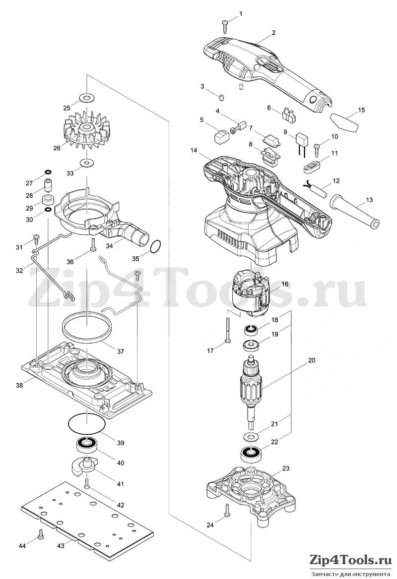 Запчасти для вибрационной шлифовальной машины MAKITA (Макита) M9203 -  купить в Москве по ценам интернет-магазина с доставкой