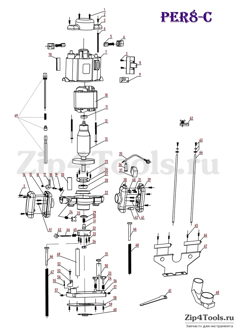 Цанга для фрезерной машины (фрезера) P.I.T. (Пит) PER8-C (арт. PER8-C/31) -  купить в Москве по ценe 350 рублей с доставкой