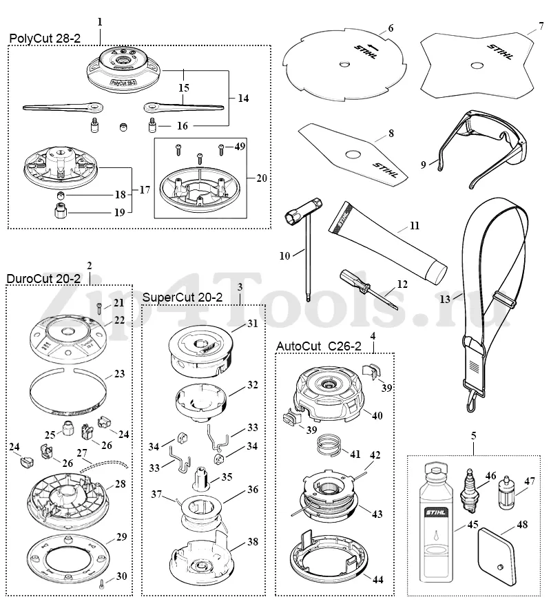 Запчасти для мотокосы STIHL FS 38