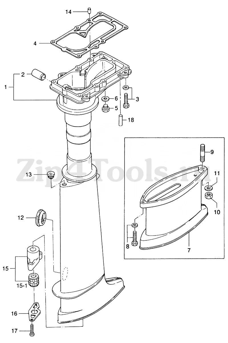 Дейвуд для лодочных моторов Johnson J5RL4SOR ()